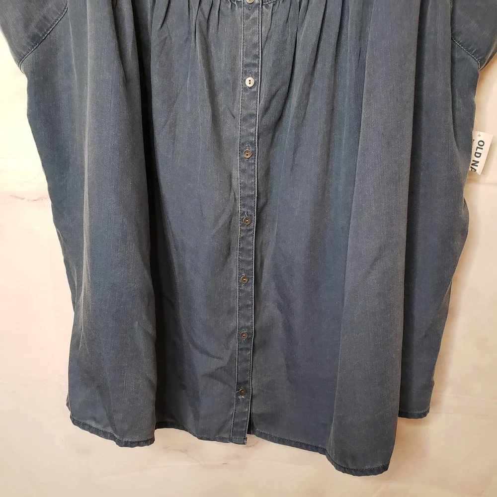 OLD NAVY Garment-Dyed Button-Front No-Peek Cami Top 4X - Picture 3 of 10